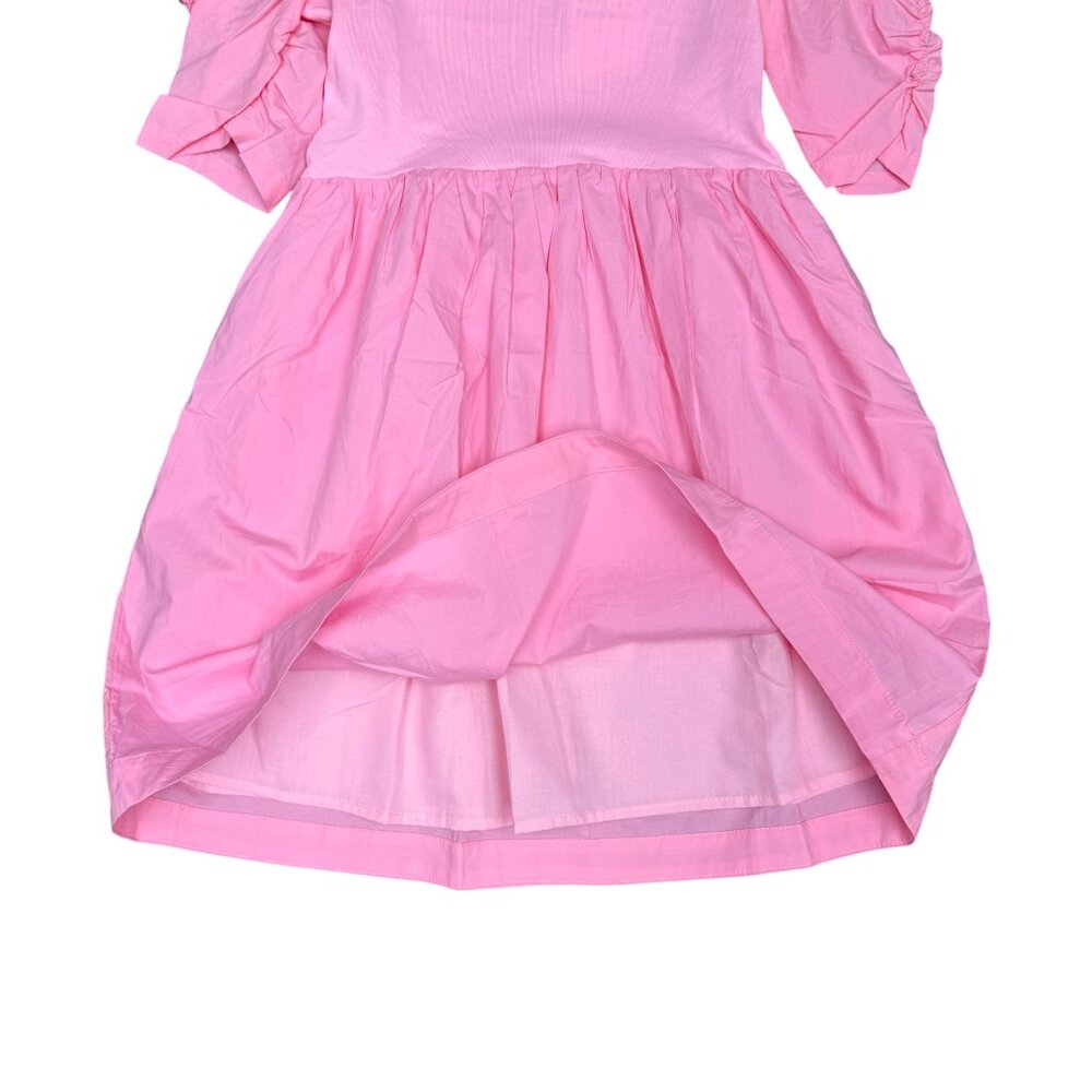 NWT Women's ENGLISH FACTORY Pleated Puff Sleeve‎ Mini Dress Pink | Size XS - Picture 5 of 13